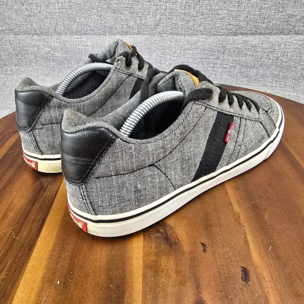 Levis Mens 51819201A Grey Textile Low Top Sneakers Size 10‎ Casual Skater Shoes